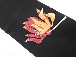 作家物　塩瀬　花模様　名古屋帯